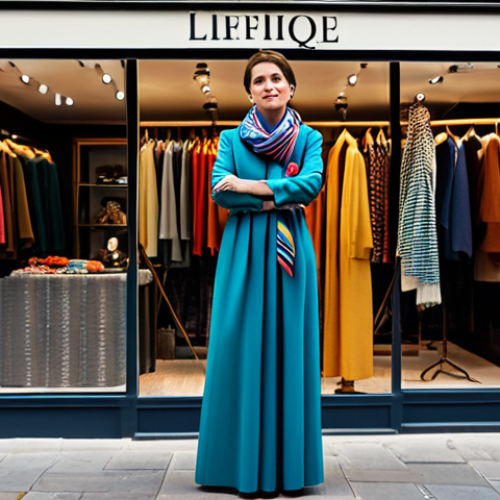 Home 16 Parisian Boutique Owner**
"A professional woman, fully clothed in a stylish, modest dress, stands in her Parisian boutique surrounded by colorful scarves and accessories, appropriate attire, safe for work, perfect anatomy, natural pose, professional lighting, high quality, family-friendly."
**