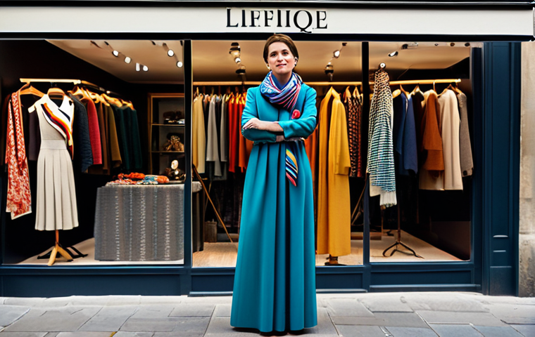 Parisian Boutique Owner**
"A professional woman, fully clothed in a stylish, modest dress, stands in her Parisian boutique surrounded by colorful scarves and accessories, appropriate attire, safe for work, perfect anatomy, natural pose, professional lighting, high quality, family-friendly."
**