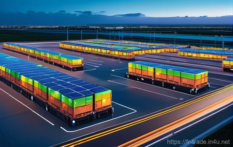 무역 실무자가 꼭 알아야 할 뉴스 - **Prompt:** "A futuristic, bustling global logistics hub at twilight. Autonomous robotic arms effici...