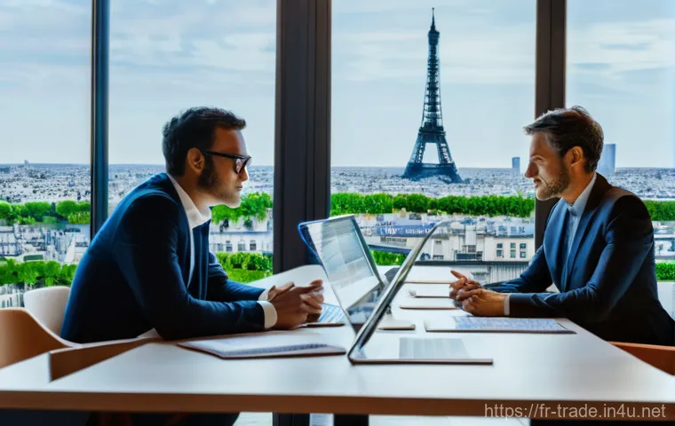 국제무역사의 미래 전망 - **Prompt: AI-Powered Global Supply Chain Optimization in France**
    "A sophisticated, high-angle s...